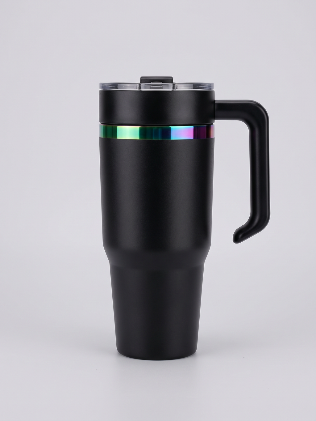 30 oz Black Tumbler with Gold or Rainbow Highlights