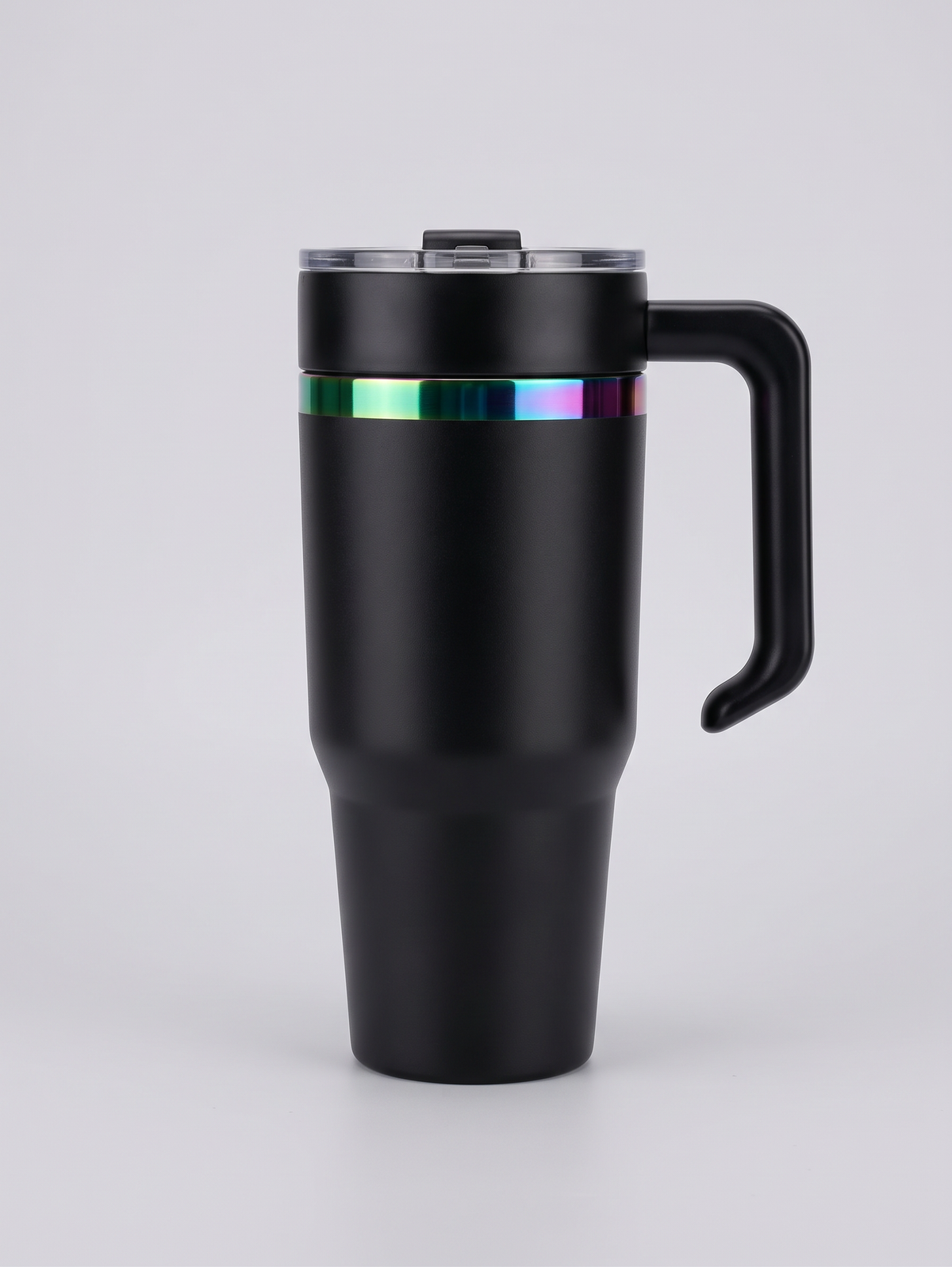 30 oz Black Tumbler with Gold or Rainbow Highlights