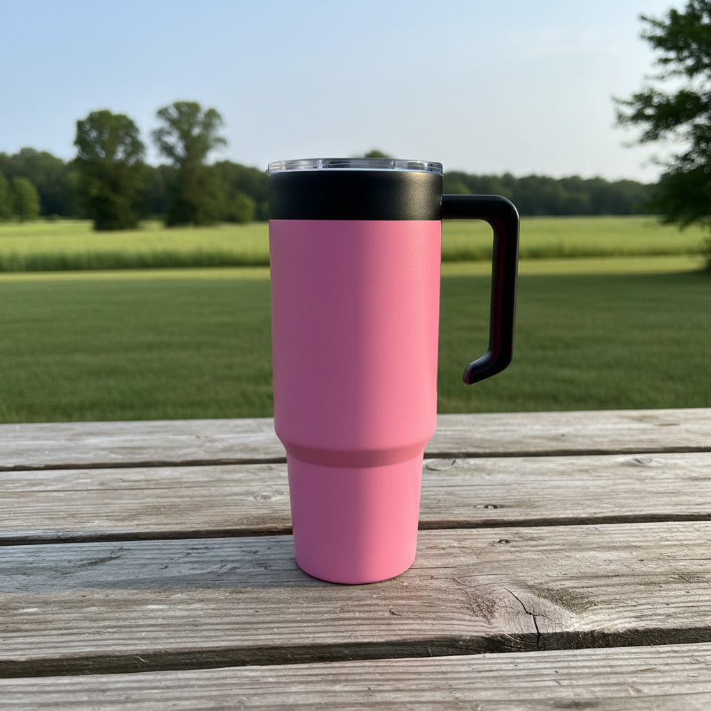 Personalized Engraved 40 oz Tumbler – Choose Your Color & Handle