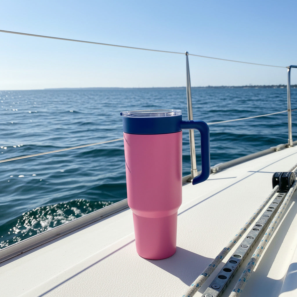 Personalized Engraved 40 oz Tumbler – Choose Your Color & Handle