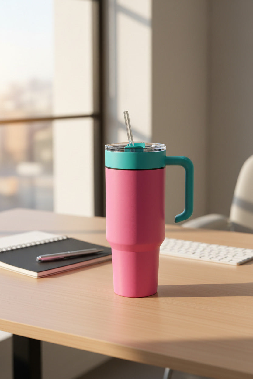 Personalized Engraved 40 oz Tumbler – Choose Your Color & Handle