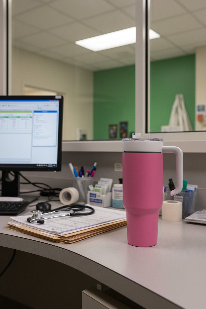 Personalized Engraved 40 oz Tumbler – Choose Your Color & Handle
