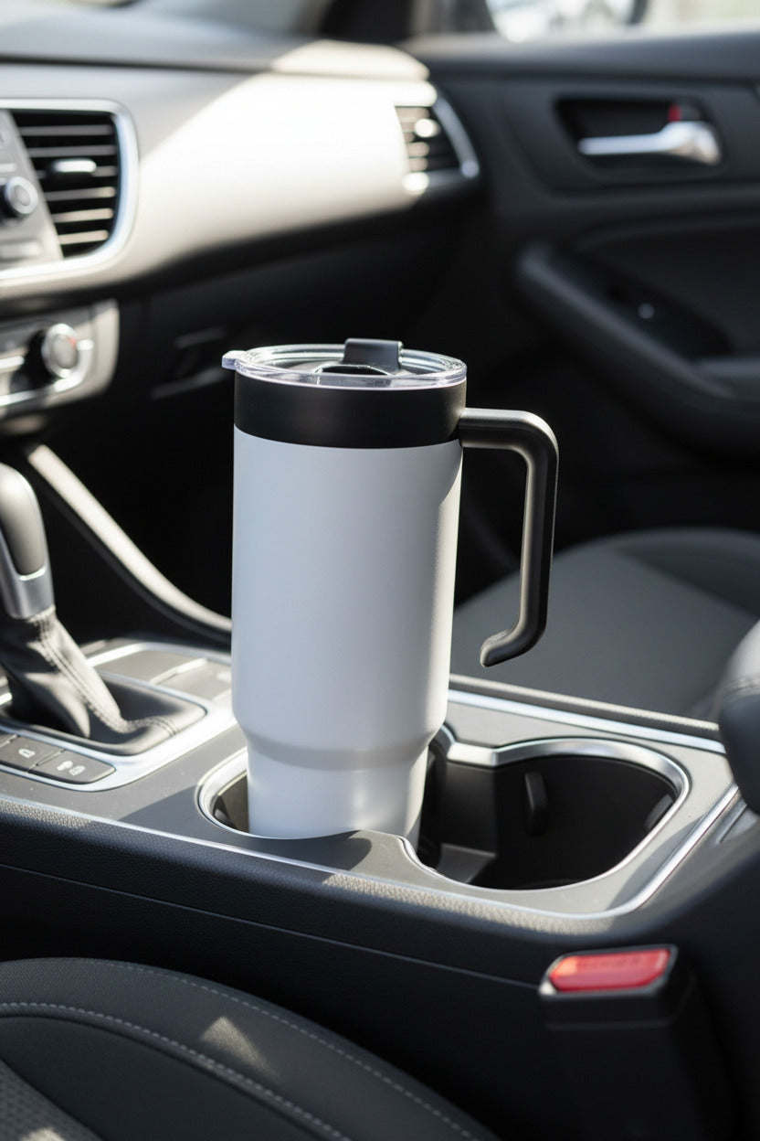 Personalized 40 oz Tumbler – Choose Your Removable Handle Color