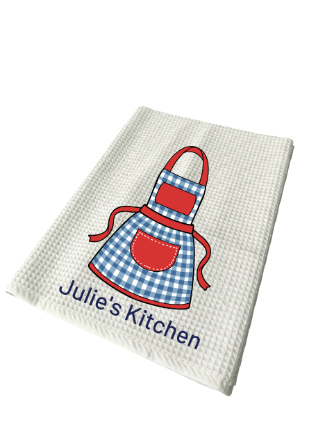 Personalized Waffle Weave Kitchen Towel