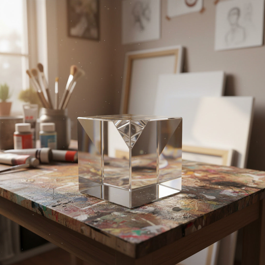 Personalized Chamfered Crystal Block
