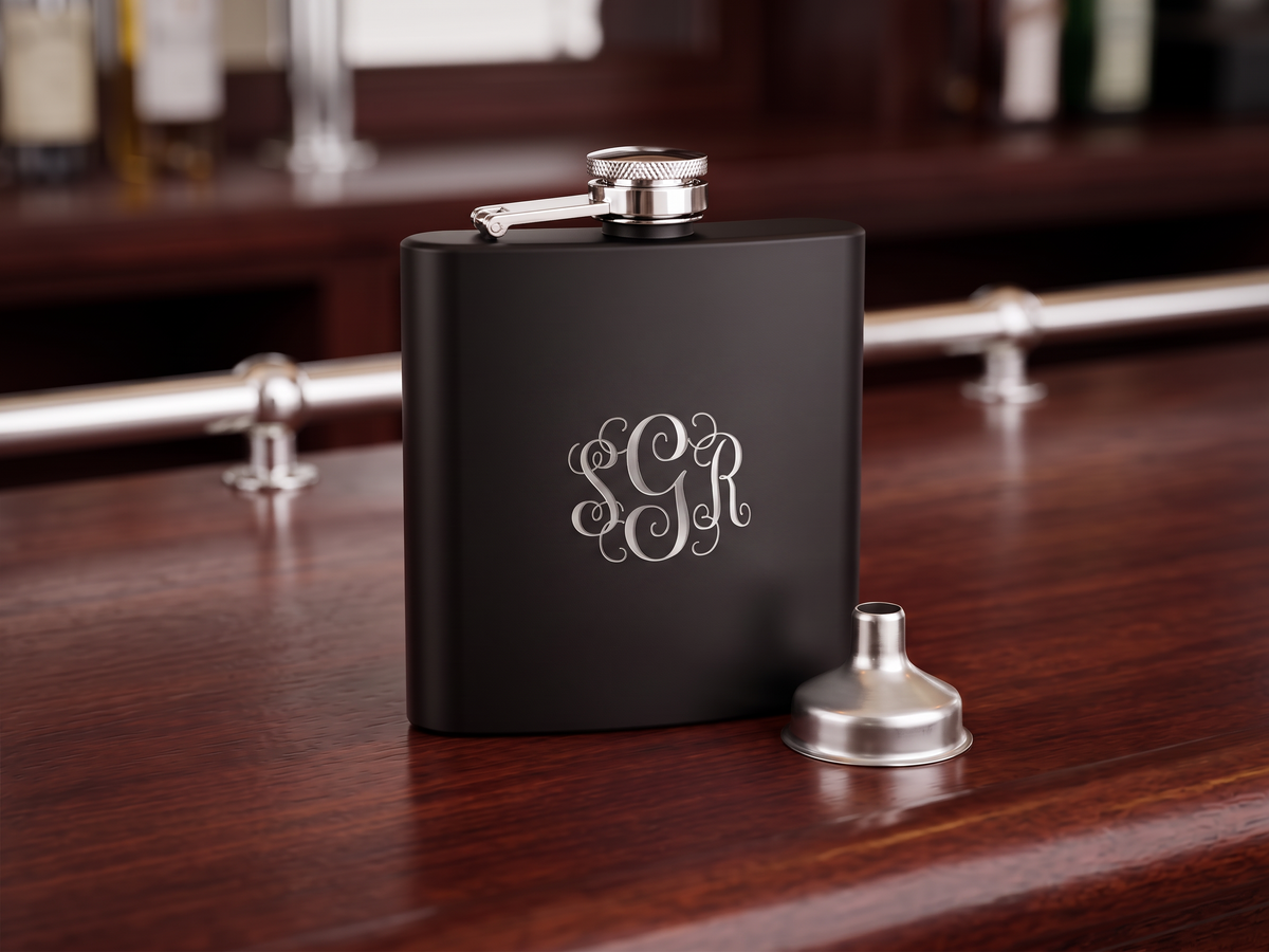 Personalized Black Flask