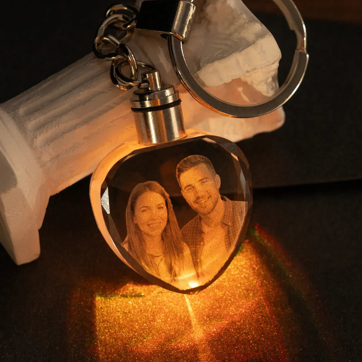 Light Up Crystal Heart Keychain
