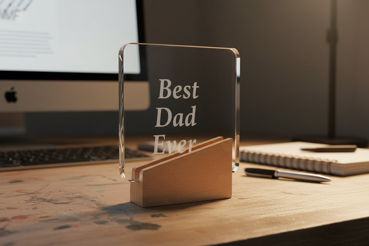 Crystal Trophy 5.75" x 7" with wood base
