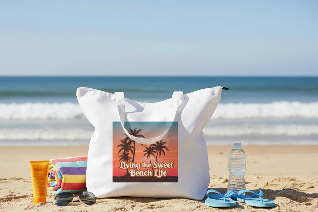 Personalized Large Zipper Tote Bag